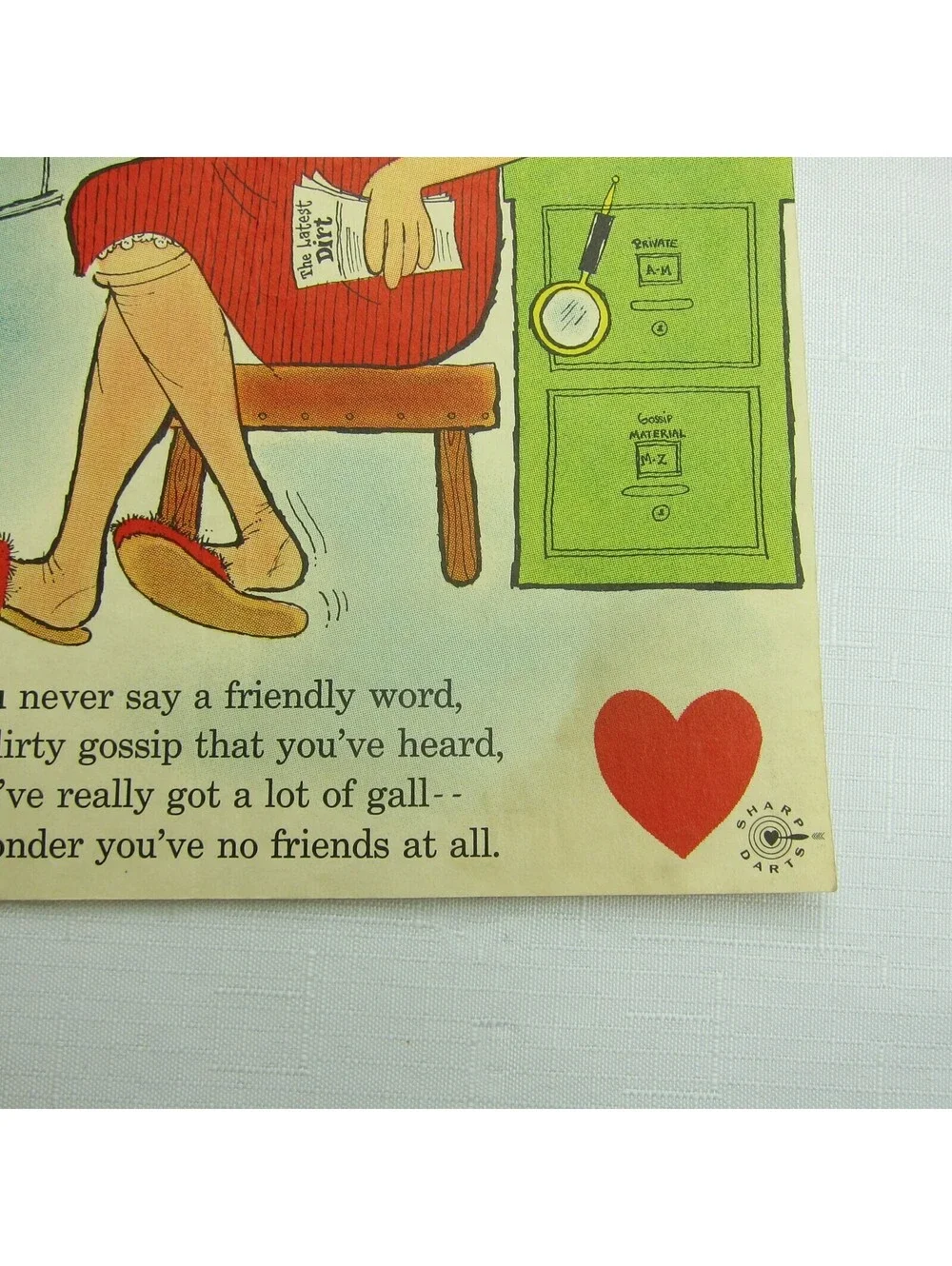 Vintage Valentine Gossip Sharp Darts Penny Dreadful Sarcasm Insult Poem Ephemera